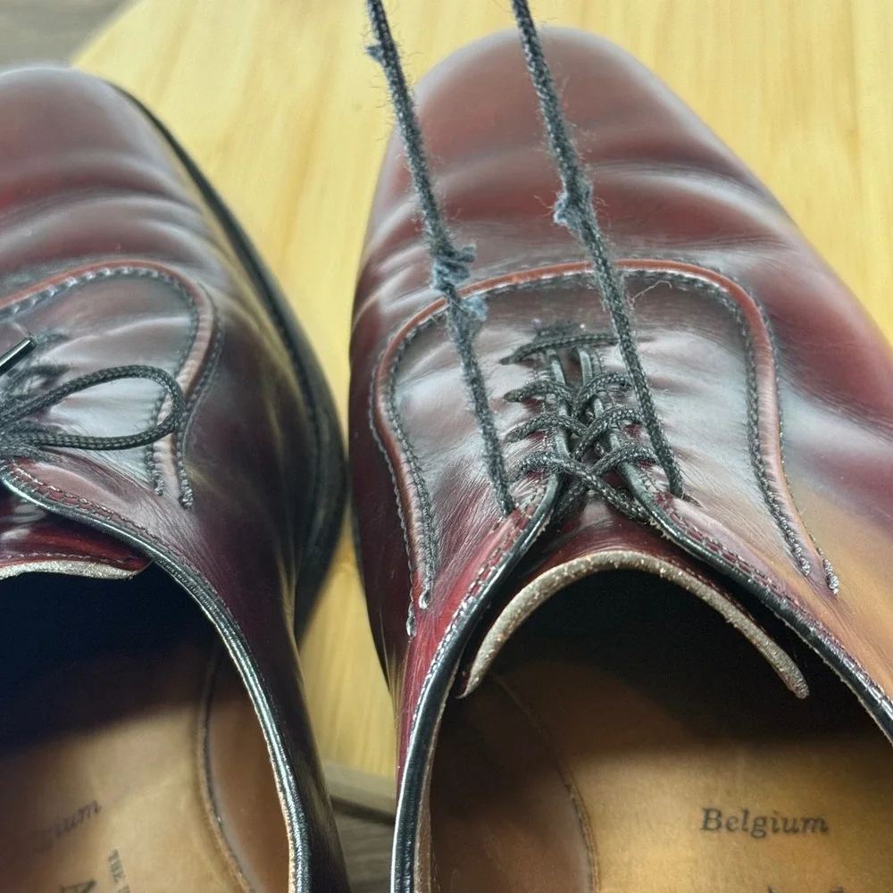 Allen Edmonds Belgium Dress Shoes Mens 12 D Burgundy Leather Oxfords Made in USA